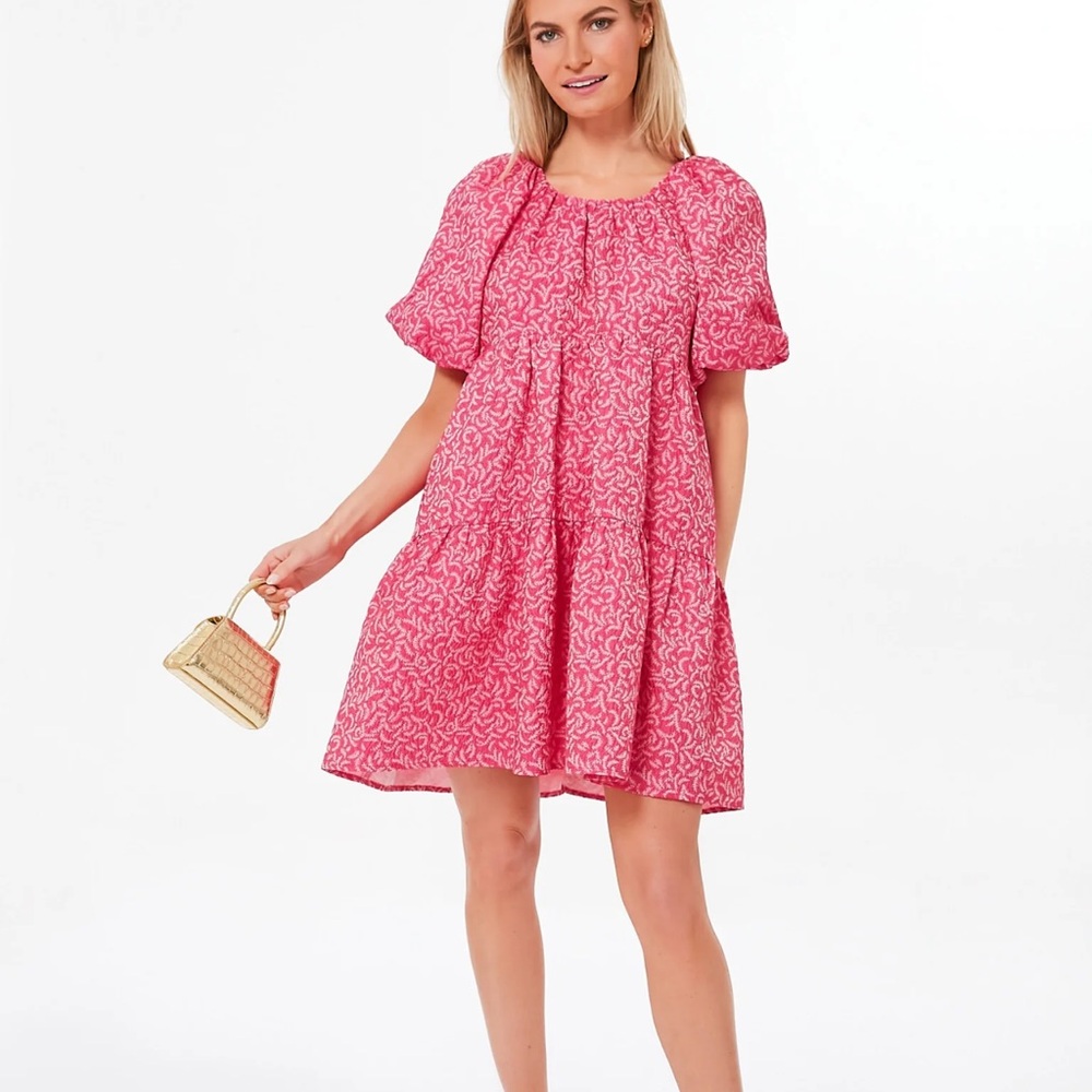 Textured fuschia Belinda mini dress